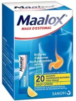Maalox Maux D'estomac, Suspension Buvable Citron 20 Sachets à Dreux